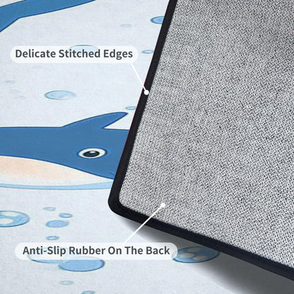 Runner Rug Washable 2x6 Seamless Pattern Fish Swimming Against Current Against Crowd Non-Slip Hallway Area Rug Indoor Outdoor Home Decor for Entryway Bathroom Kitchen Carpet Yoga Floor Mat
