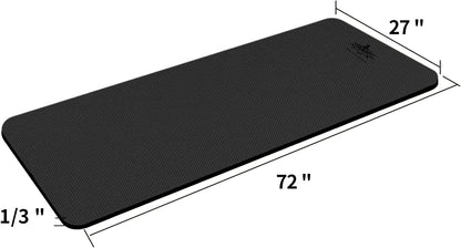 Hatha Yoga TPE Yoga Mat 72"x 27"x1/3" Non-slip Exercise Mat