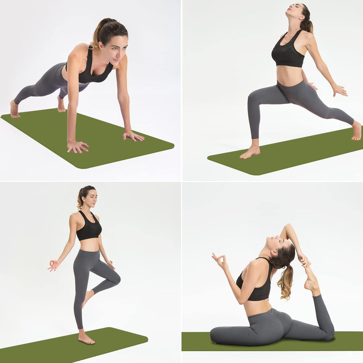 Hatha Yoga TPE Yoga Mat 72"x 27"x1/3" Non-slip Exercise Mat