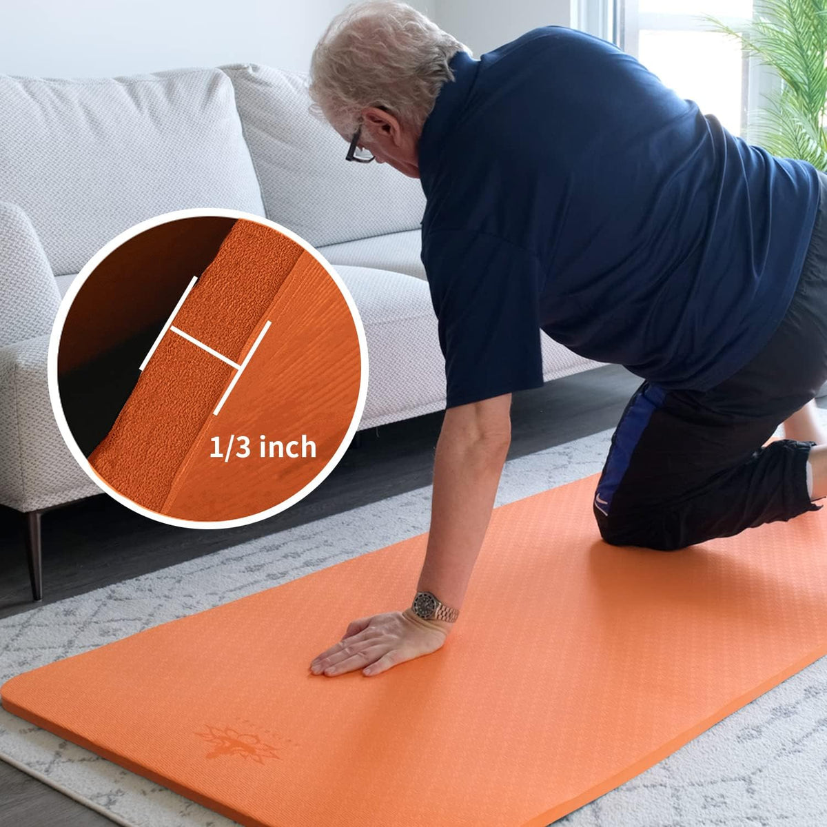Hatha Yoga TPE Yoga Mat 72"x 27"x1/3" Non-slip Exercise Mat