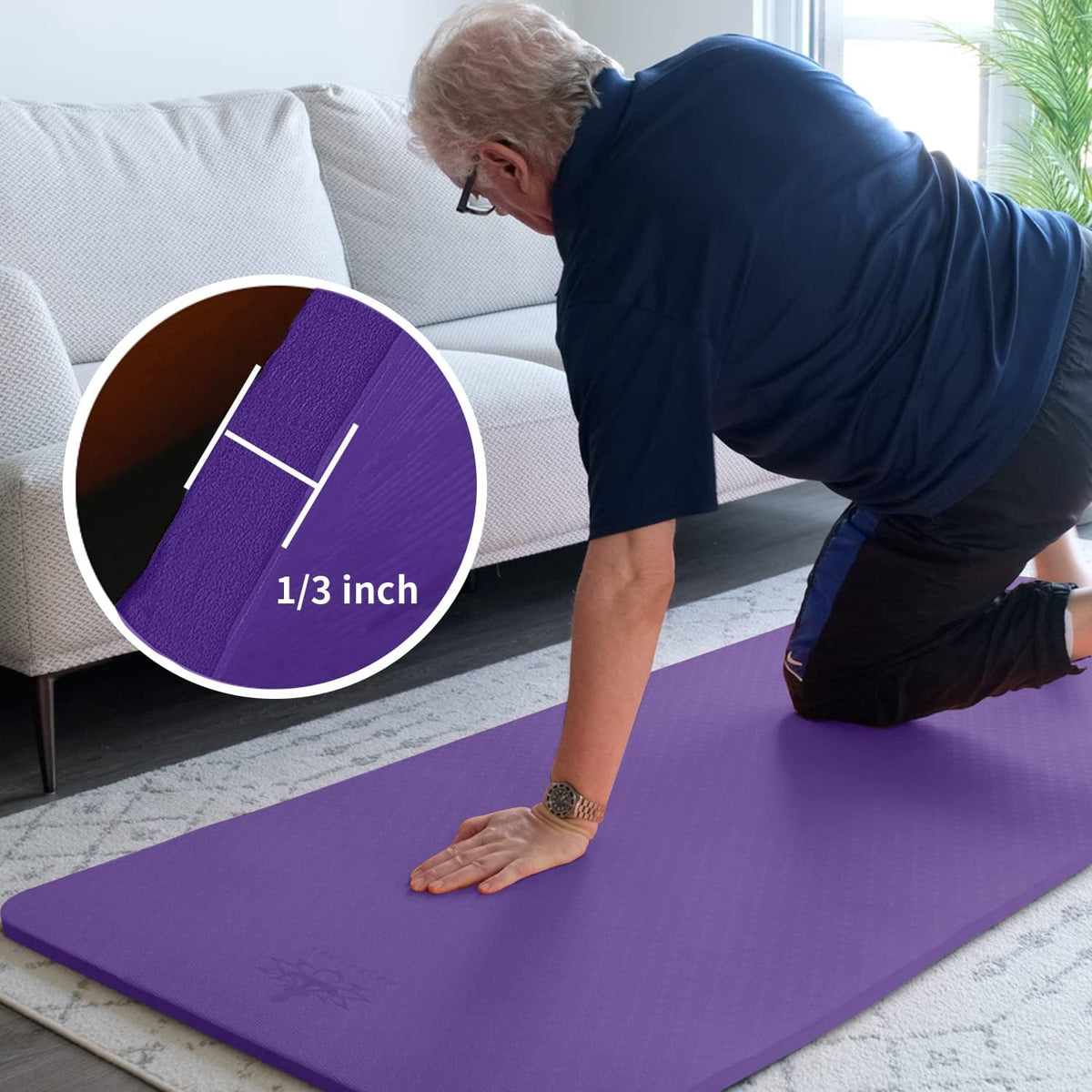 Hatha Yoga TPE Yoga Mat 72"x 27"x1/3" Non-slip Exercise Mat