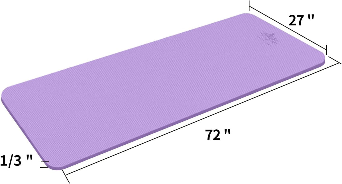 Hatha Yoga TPE Yoga Mat 72"x 27"x1/3" Non-slip Exercise Mat