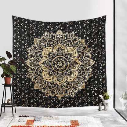 Large Green Ombre Mandala Tapestry Wall Hanging,Indian Cotton Beach Throw Blanket Hippie Queen Boho Décor,Meditation Yoga Mat Rugs,82x92 Inches