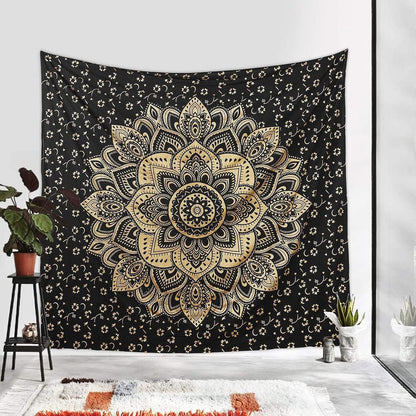 Large Green Ombre Mandala Tapestry Wall Hanging,Indian Cotton Beach Throw Blanket Hippie Queen Boho Décor,Meditation Yoga Mat Rugs,82x92 Inches
