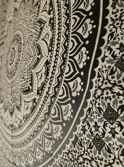 Large Green Ombre Mandala Tapestry Wall Hanging,Indian Cotton Beach Throw Blanket Hippie Queen Boho Décor,Meditation Yoga Mat Rugs,82x92 Inches