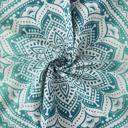 Large Green Ombre Mandala Tapestry Wall Hanging,Indian Cotton Beach Throw Blanket Hippie Queen Boho Décor,Meditation Yoga Mat Rugs,82x92 Inches
