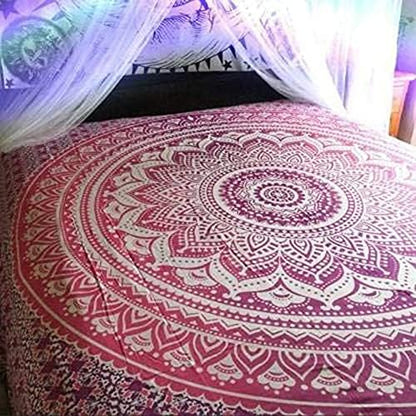 Large Green Ombre Mandala Tapestry Wall Hanging,Indian Cotton Beach Throw Blanket Hippie Queen Boho Décor,Meditation Yoga Mat Rugs,82x92 Inches