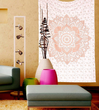 Large Green Ombre Mandala Tapestry Wall Hanging,Indian Cotton Beach Throw Blanket Hippie Queen Boho Décor,Meditation Yoga Mat Rugs,82x92 Inches