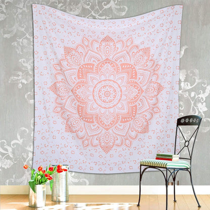 Large Green Ombre Mandala Tapestry Wall Hanging,Indian Cotton Beach Throw Blanket Hippie Queen Boho Décor,Meditation Yoga Mat Rugs,82x92 Inches