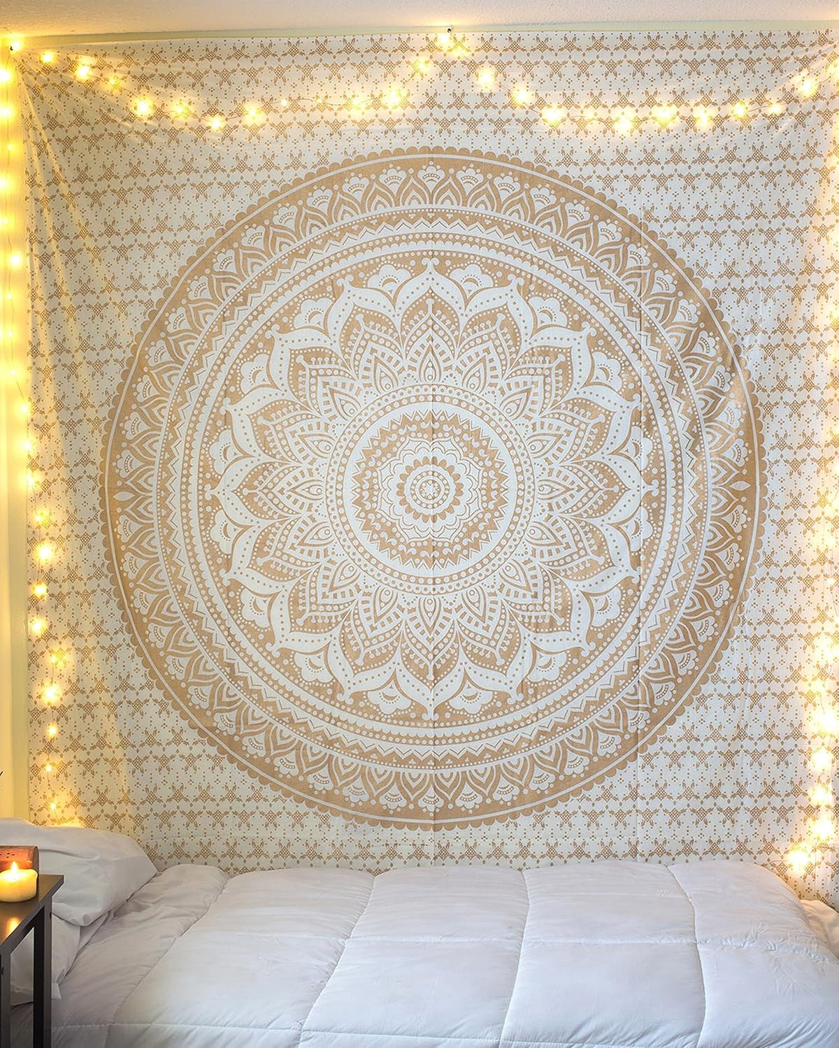 Large Green Ombre Mandala Tapestry Wall Hanging,Indian Cotton Beach Throw Blanket Hippie Queen Boho Décor,Meditation Yoga Mat Rugs,82x92 Inches