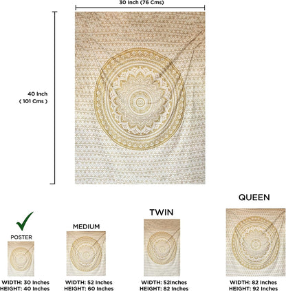 Large Green Ombre Mandala Tapestry Wall Hanging,Indian Cotton Beach Throw Blanket Hippie Queen Boho Décor,Meditation Yoga Mat Rugs,82x92 Inches