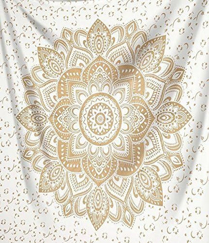 Large Green Ombre Mandala Tapestry Wall Hanging,Indian Cotton Beach Throw Blanket Hippie Queen Boho Décor,Meditation Yoga Mat Rugs,82x92 Inches