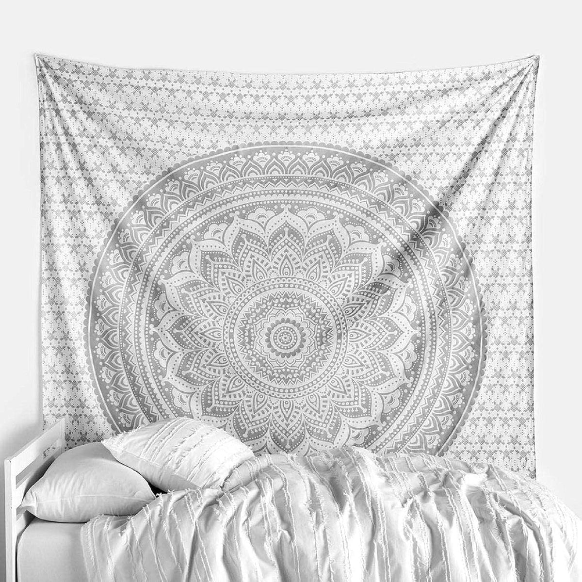 Large Green Ombre Mandala Tapestry Wall Hanging,Indian Cotton Beach Throw Blanket Hippie Queen Boho Décor,Meditation Yoga Mat Rugs,82x92 Inches