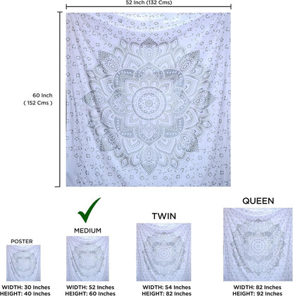 Large Green Ombre Mandala Tapestry Wall Hanging,Indian Cotton Beach Throw Blanket Hippie Queen Boho Décor,Meditation Yoga Mat Rugs,82x92 Inches