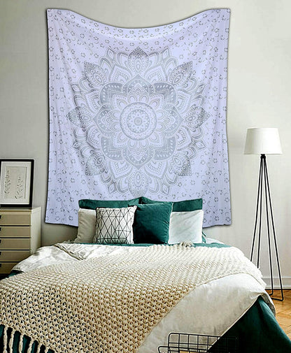 Large Green Ombre Mandala Tapestry Wall Hanging,Indian Cotton Beach Throw Blanket Hippie Queen Boho Décor,Meditation Yoga Mat Rugs,82x92 Inches