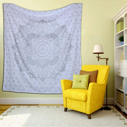 Large Green Ombre Mandala Tapestry Wall Hanging,Indian Cotton Beach Throw Blanket Hippie Queen Boho Décor,Meditation Yoga Mat Rugs,82x92 Inches
