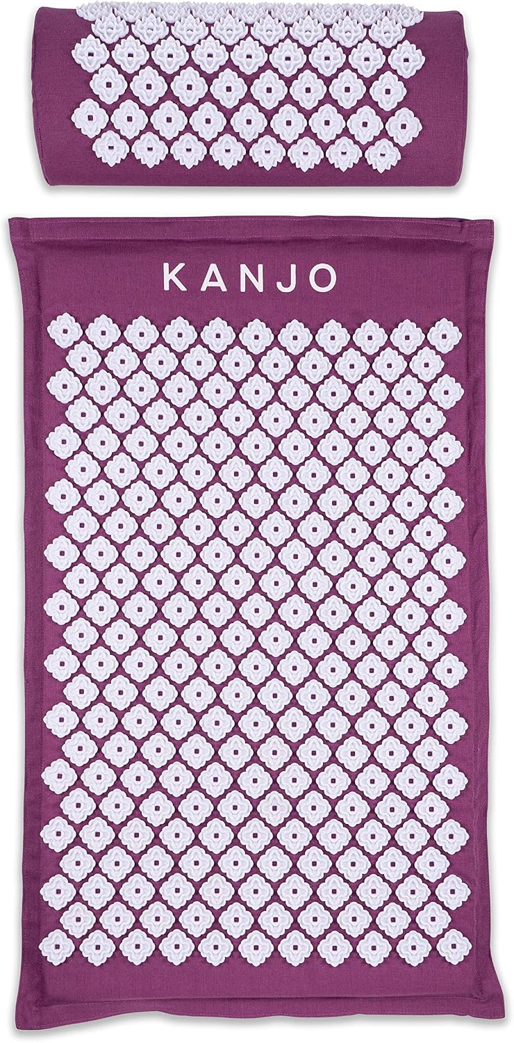Acupressure Mat and Pillow Set for Back Pain Relief & Neck Pain Relief, with Pressure Points for Muscle Pain Relief with Travel Bag - Amethyst
