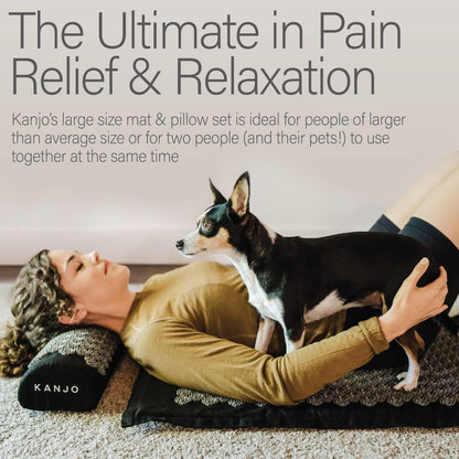 Acupressure Mat and Pillow Set for Back Pain Relief & Neck Pain Relief, with Pressure Points for Muscle Pain Relief with Travel Bag - Amethyst