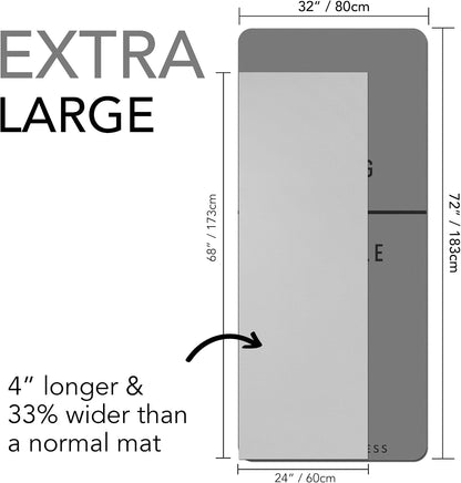 Large Workout Mat - 10mm Extra Thick Exercise Mat & Wide Yoga Mat, 72"x32"
