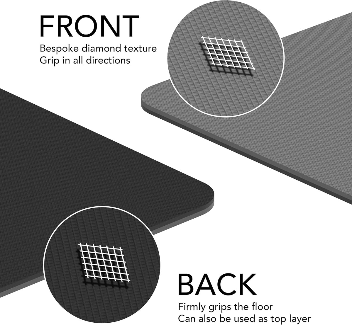 Large Workout Mat - 10mm Extra Thick Exercise Mat & Wide Yoga Mat, 72"x32"