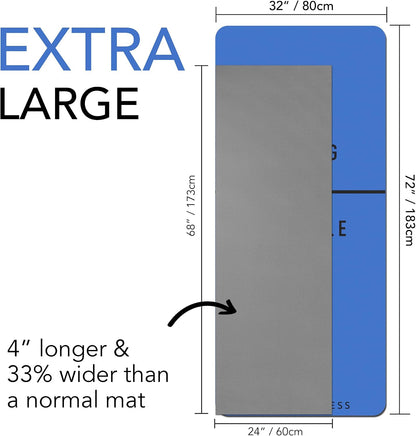 Large Workout Mat - 10mm Extra Thick Exercise Mat & Wide Yoga Mat, 72"x32"