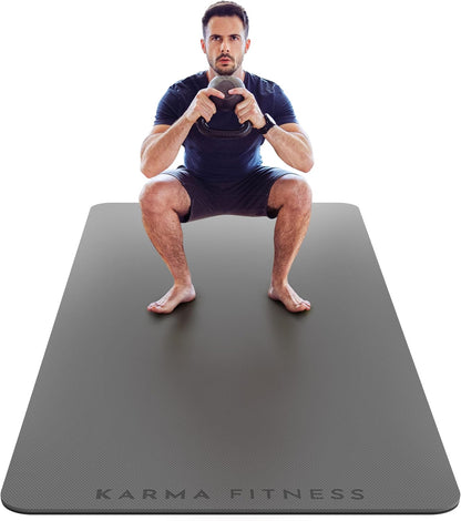 Large Workout Mat - 10mm Extra Thick Exercise Mat & Wide Yoga Mat, 72"x32"