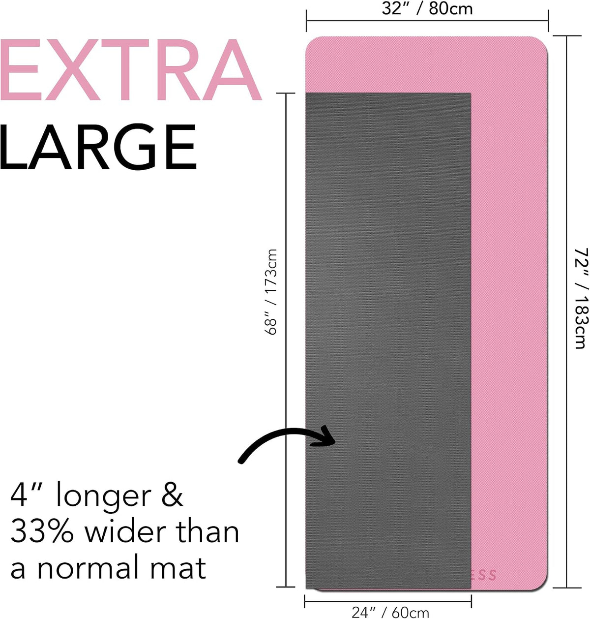 Large Workout Mat - 10mm Extra Thick Exercise Mat & Wide Yoga Mat, 72"x32"