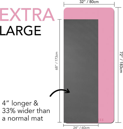 Large Workout Mat - 10mm Extra Thick Exercise Mat & Wide Yoga Mat, 72"x32"