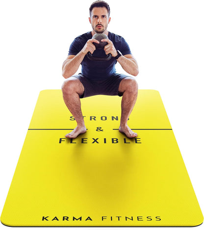 Large Workout Mat - 10mm Extra Thick Exercise Mat & Wide Yoga Mat, 72"x32"