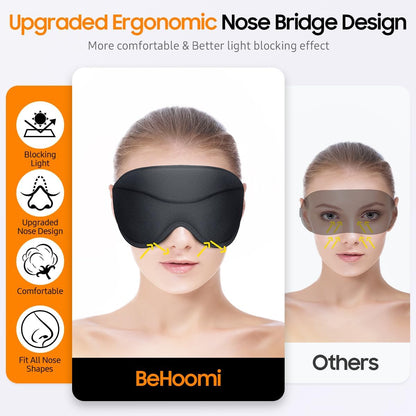 Sleep Mask, Premium Eye Mask for Sleeping, Total Blackout, Super Soft Comfort, Adjustable Fit, Upgraded 3D Ergonomic Designed Sleeping Mask for Home, Office, Travel, Meditation, Yoga, Pink