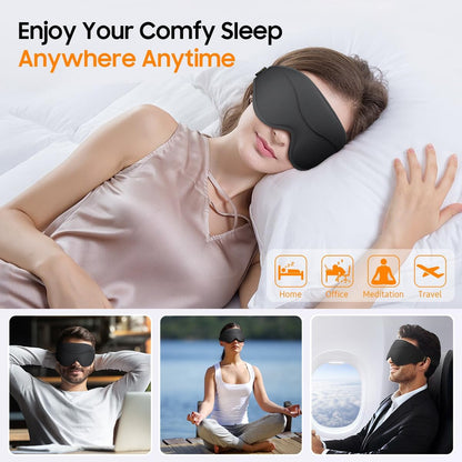 Sleep Mask, Premium Eye Mask for Sleeping, Total Blackout, Super Soft Comfort, Adjustable Fit, Upgraded 3D Ergonomic Designed Sleeping Mask for Home, Office, Travel, Meditation, Yoga, Pink