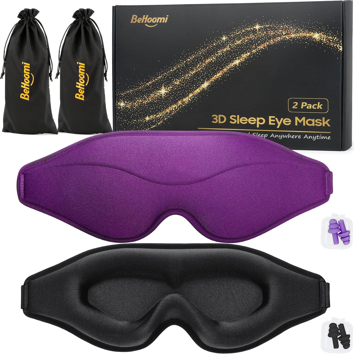 Sleep Mask, Premium Eye Mask for Sleeping, Total Blackout, Super Soft Comfort, Adjustable Fit, Upgraded 3D Ergonomic Designed Sleeping Mask for Home, Office, Travel, Meditation, Yoga, Pink