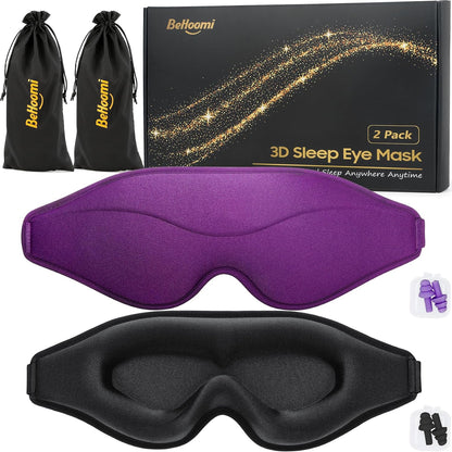 Sleep Mask, Premium Eye Mask for Sleeping, Total Blackout, Super Soft Comfort, Adjustable Fit, Upgraded 3D Ergonomic Designed Sleeping Mask for Home, Office, Travel, Meditation, Yoga, Pink