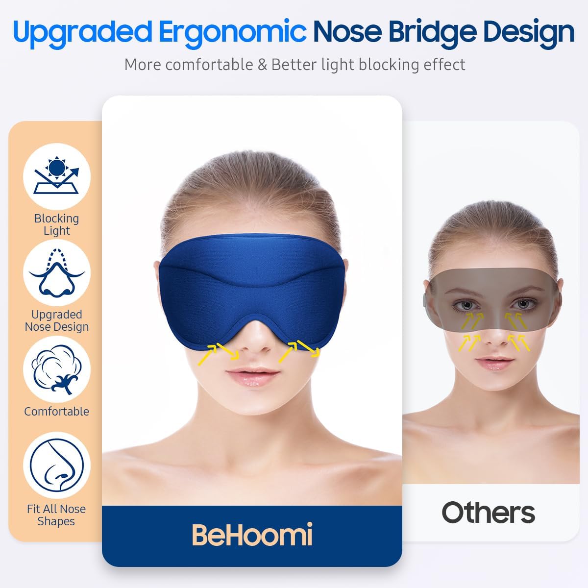 Sleep Mask, Premium Eye Mask for Sleeping, Total Blackout, Super Soft Comfort, Adjustable Fit, Upgraded 3D Ergonomic Designed Sleeping Mask for Home, Office, Travel, Meditation, Yoga, Pink