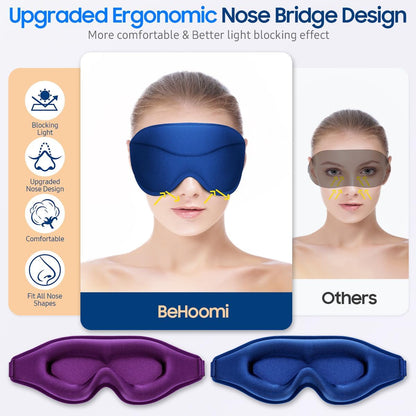 Sleep Mask, Premium Eye Mask for Sleeping, Total Blackout, Super Soft Comfort, Adjustable Fit, Upgraded 3D Ergonomic Designed Sleeping Mask for Home, Office, Travel, Meditation, Yoga, Pink