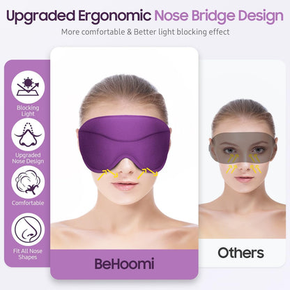 Sleep Mask, Premium Eye Mask for Sleeping, Total Blackout, Super Soft Comfort, Adjustable Fit, Upgraded 3D Ergonomic Designed Sleeping Mask for Home, Office, Travel, Meditation, Yoga, Pink