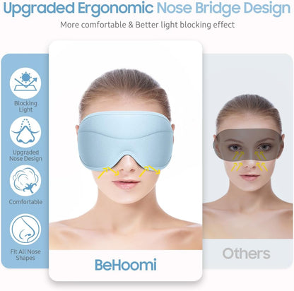 Sleep Mask, Premium Eye Mask for Sleeping, Total Blackout, Super Soft Comfort, Adjustable Fit, Upgraded 3D Ergonomic Designed Sleeping Mask for Home, Office, Travel, Meditation, Yoga, Pink