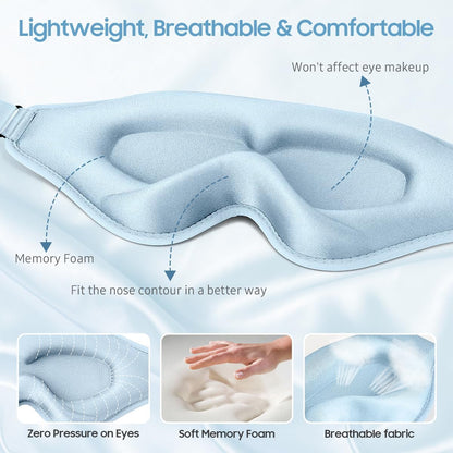 Sleep Mask, Premium Eye Mask for Sleeping, Total Blackout, Super Soft Comfort, Adjustable Fit, Upgraded 3D Ergonomic Designed Sleeping Mask for Home, Office, Travel, Meditation, Yoga, Pink