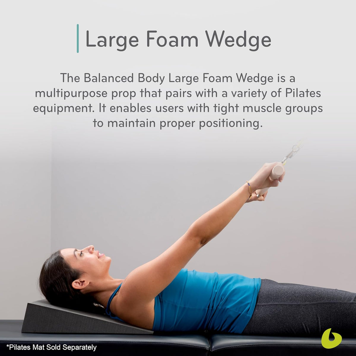 Large Foam Wedge for Pilates Reformer, Workout Wedge, Black