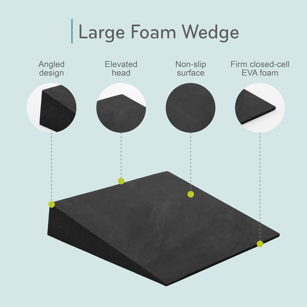 Large Foam Wedge for Pilates Reformer, Workout Wedge, Black