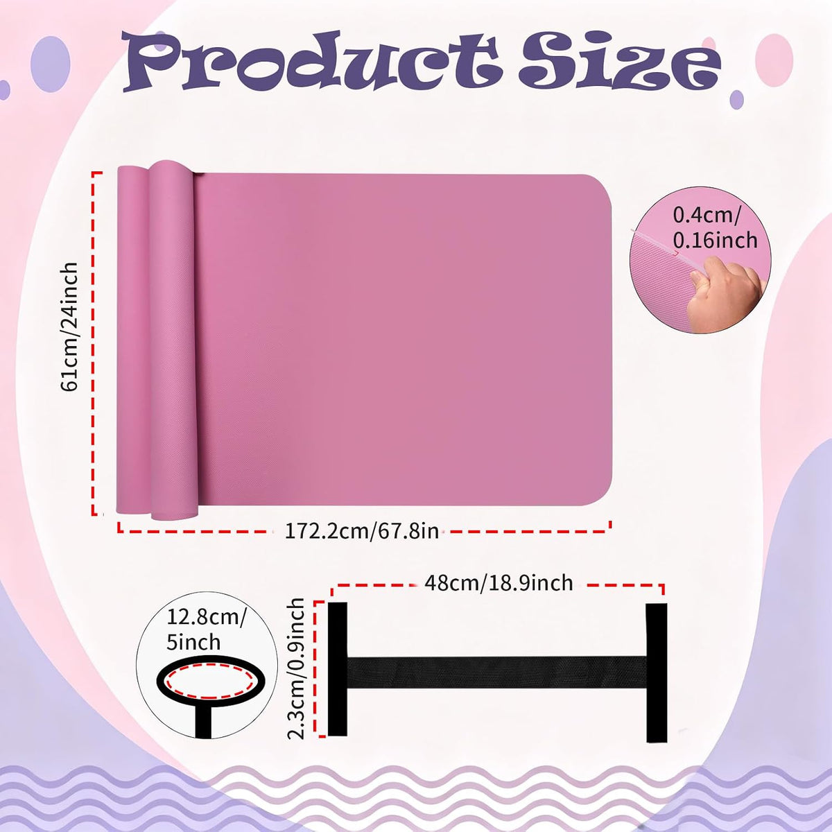 10 Pcs Yoga Mats Bulk 68'' x 24'' x 0.16 inch Thick Non Slip Texture Exercise Mats without Latex Gym Pads Bundle for Kids Adult Outdoor Yoga Pilates Workout(Multicolor)
