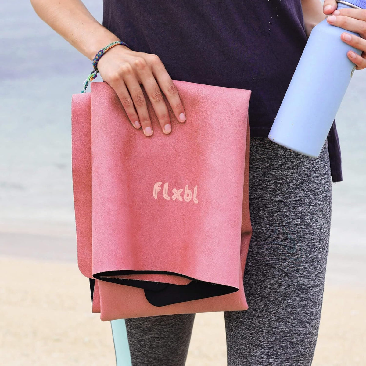 Travel Yoga Mat and Top Layer - Thin, Light, Foldable and Washable