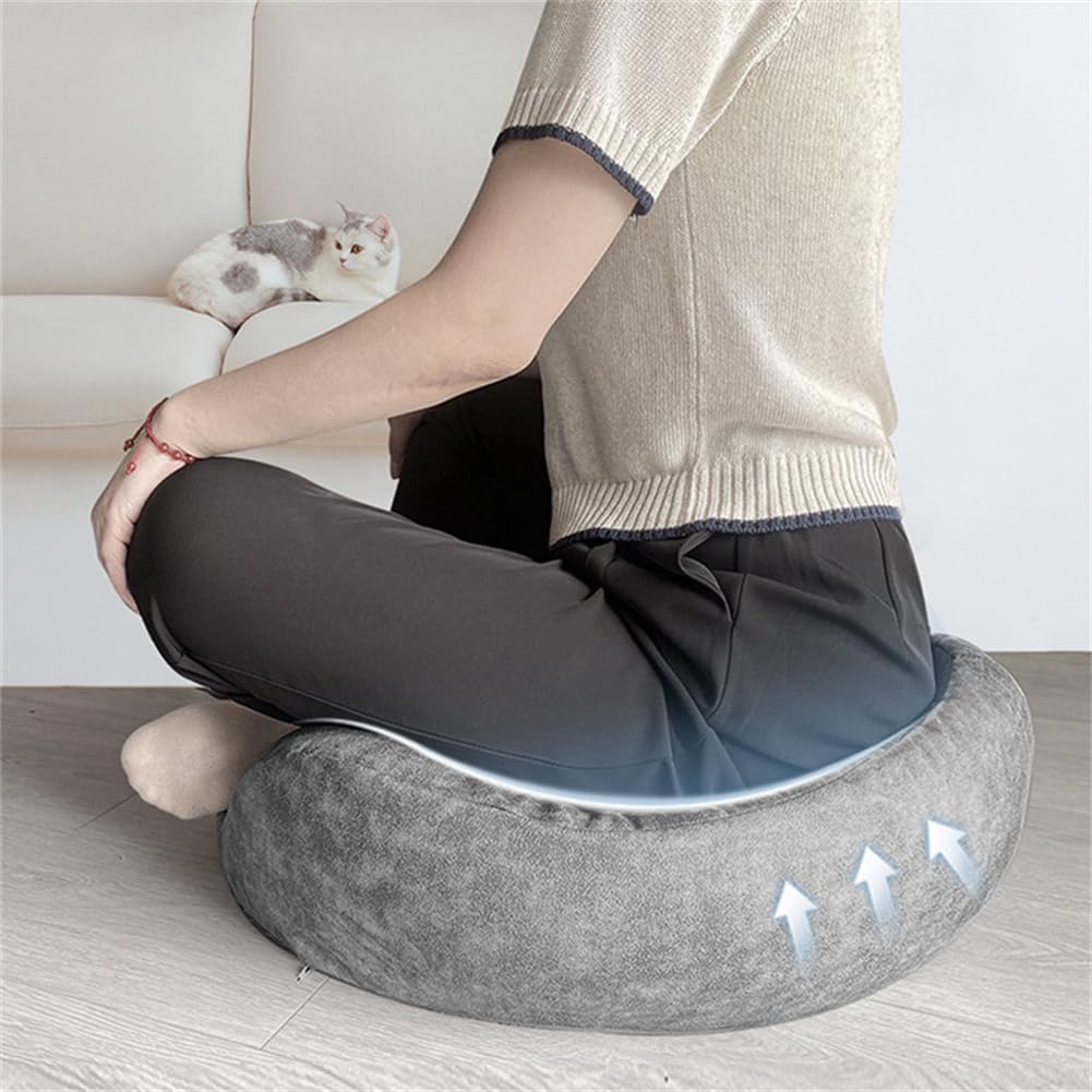 Meditation Cushion Yoga Pillow for Sitting, Meditation Seat with Memory Foam, Ergonomic Design for Comfort, Durable and Non-Collapsing, Ideal for Yoga, Meditation, and Relaxation (Grey)