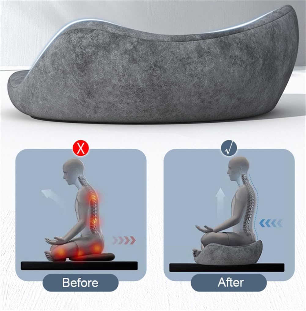 Meditation Cushion Yoga Pillow for Sitting, Meditation Seat with Memory Foam, Ergonomic Design for Comfort, Durable and Non-Collapsing, Ideal for Yoga, Meditation, and Relaxation (Grey)