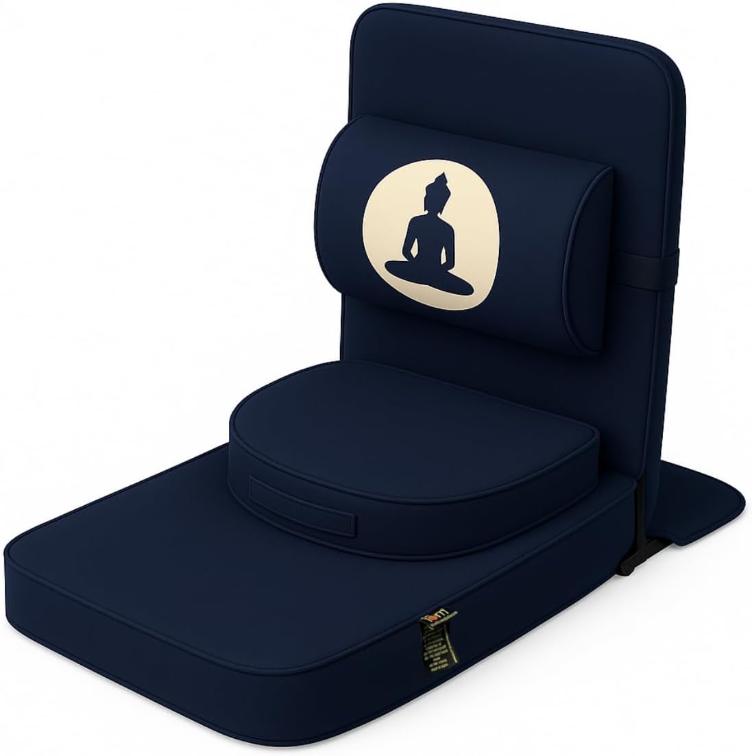 Friends of Meditation Relaxing Buddha Meditation Chair | Detachable Rectangular Back Support & Zafu Cushion | Portable Folding Chair | Floor Chair with Back Support | Yoga Chairs for Adults | Maroon