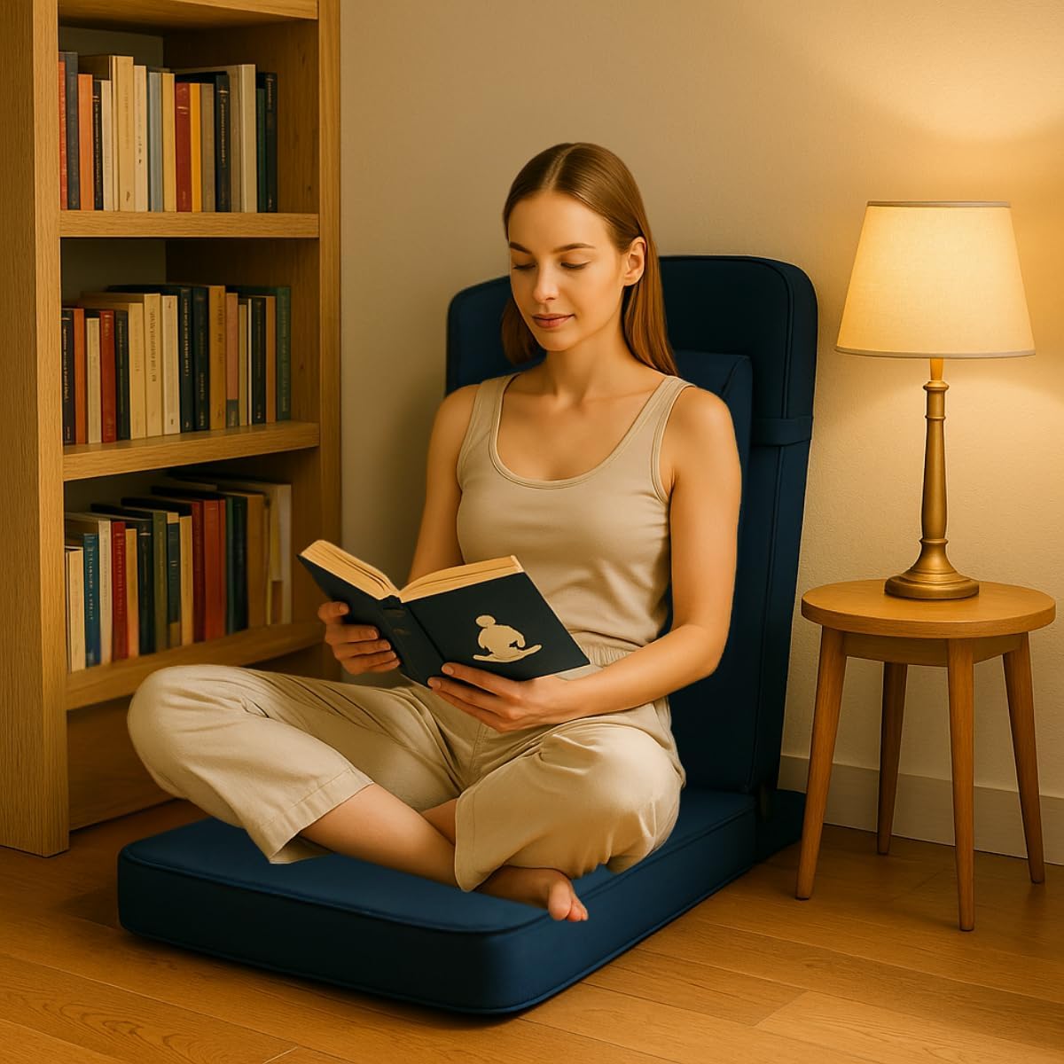 Friends of Meditation Relaxing Buddha Meditation Chair | Detachable Rectangular Back Support & Zafu Cushion | Portable Folding Chair | Floor Chair with Back Support | Yoga Chairs for Adults | Maroon