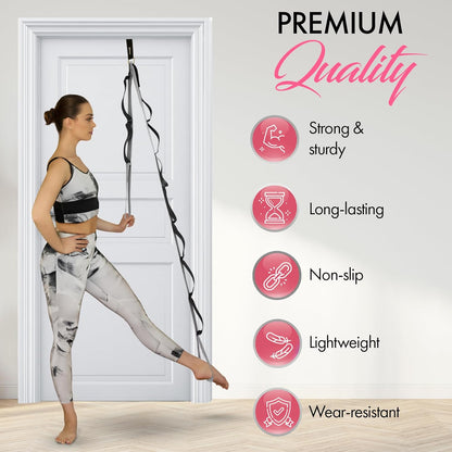 10-Loop Yoga Strap with Door Anchor for Stretching & Flexibility