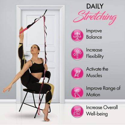 10-Loop Yoga Strap with Door Anchor for Stretching & Flexibility