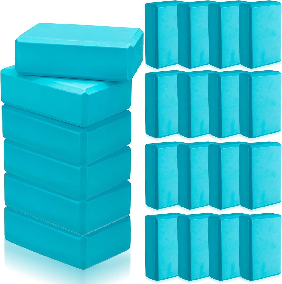 20 Pcs Yoga Blocks Bulk 9 x 6 x 3 Inch High Density Bricks to Improve Strength Flexibility Balance Soft Non Slip Gymnastic Blocks for Yoga Sports