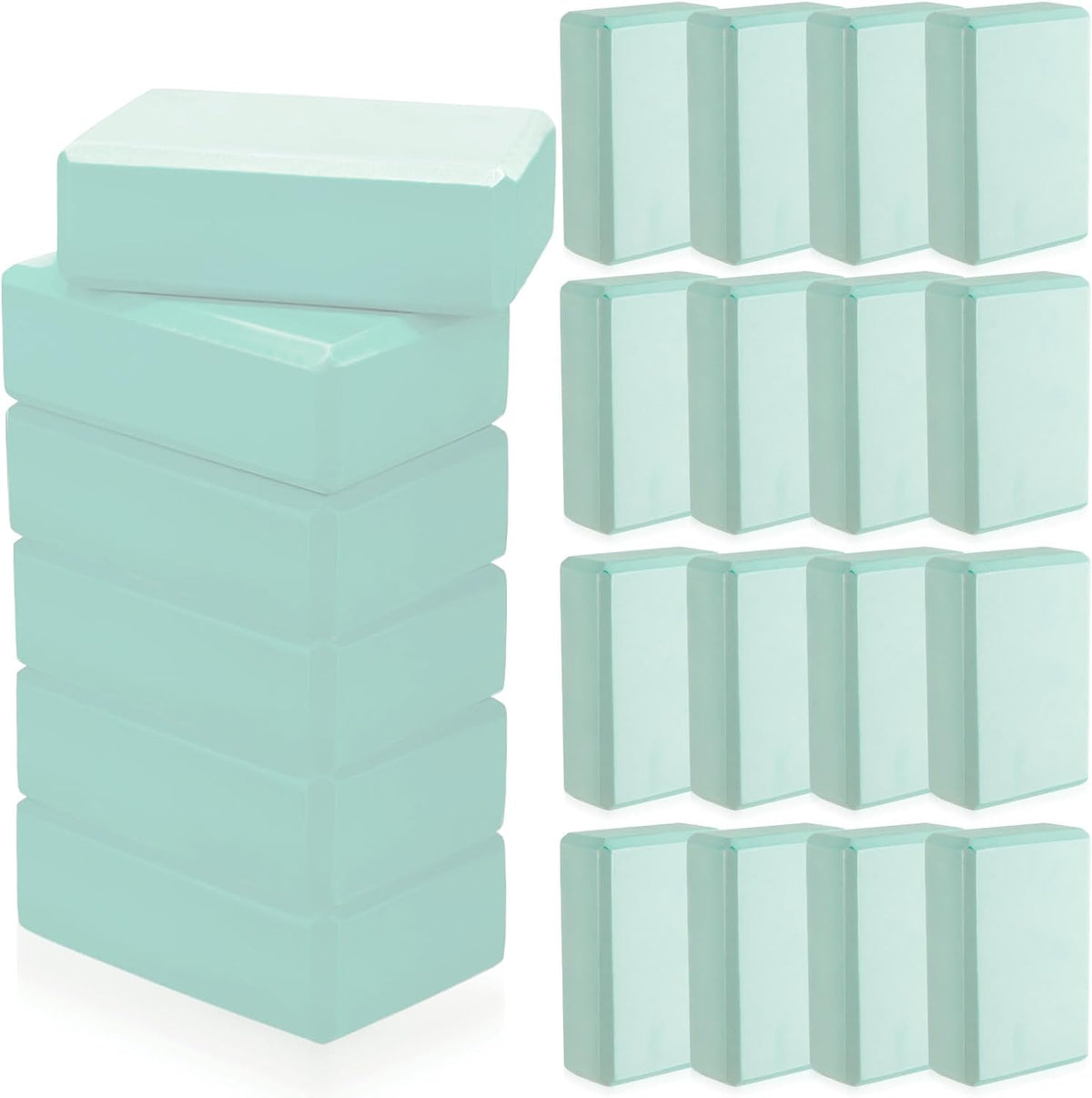 20 Pcs Yoga Blocks Bulk 9 x 6 x 3 Inch High Density Bricks to Improve Strength Flexibility Balance Soft Non Slip Gymnastic Blocks for Yoga Sports